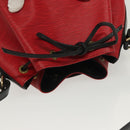 LOUIS VUITTON Epi Petit Noe Shoulder Bag Bicolor Black Red M44017 LV Auth 139399-6