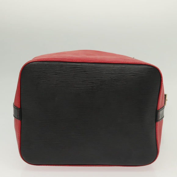 LOUIS VUITTON Epi Petit Noe Shoulder Bag Bicolor Black Red M44017 LV Auth 139399
