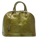 LOUIS VUITTON Monogram Vernis Alma PM Hand Bag Veil Olive M91582 LV Auth 139401-1