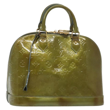 LOUIS VUITTON Monogram Vernis Alma PM Hand Bag Veil Olive M91582 LV Auth 139401