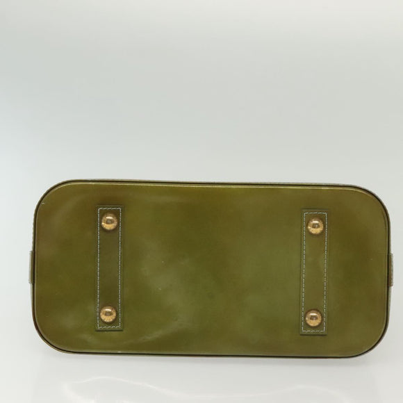LOUIS VUITTON Monogram Vernis Alma PM Hand Bag Veil Olive M91582 LV Auth 139401