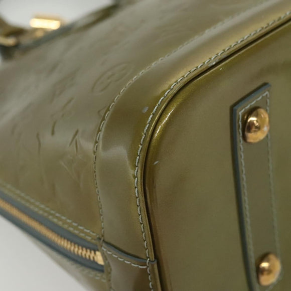 LOUIS VUITTON Monogram Vernis Alma PM Hand Bag Veil Olive M91582 LV Auth 139401