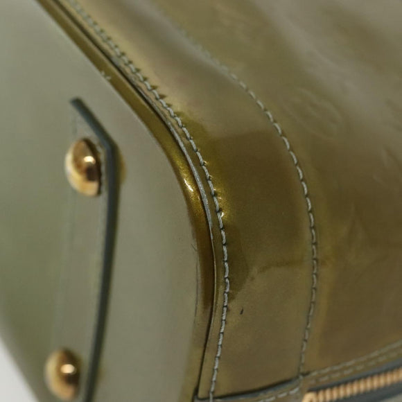 LOUIS VUITTON Monogram Vernis Alma PM Hand Bag Veil Olive M91582 LV Auth 139401