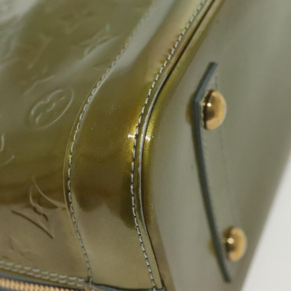LOUIS VUITTON Monogram Vernis Alma PM Hand Bag Veil Olive M91582 LV Auth 139401
