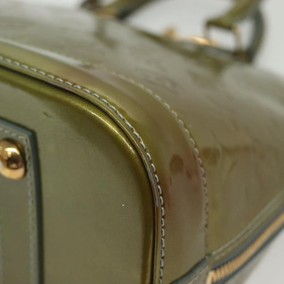 LOUIS VUITTON Monogram Vernis Alma PM Hand Bag Veil Olive M91582 LV Auth 139401