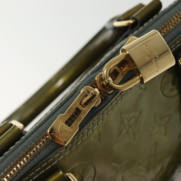 LOUIS VUITTON Monogram Vernis Alma PM Hand Bag Veil Olive M91582 LV Auth 139401