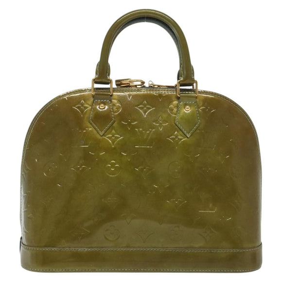 LOUIS VUITTON Monogram Vernis Alma PM Hand Bag Veil Olive M91582 LV Auth 139401