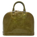 LOUIS VUITTON Monogram Vernis Alma PM Hand Bag Veil Olive M91582 LV Auth 139401-2