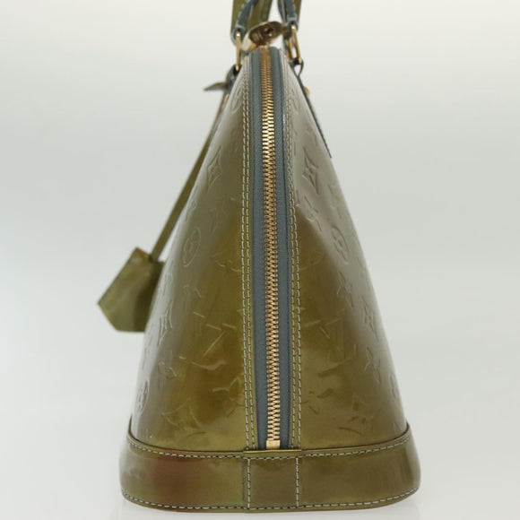 LOUIS VUITTON Monogram Vernis Alma PM Hand Bag Veil Olive M91582 LV Auth 139401
