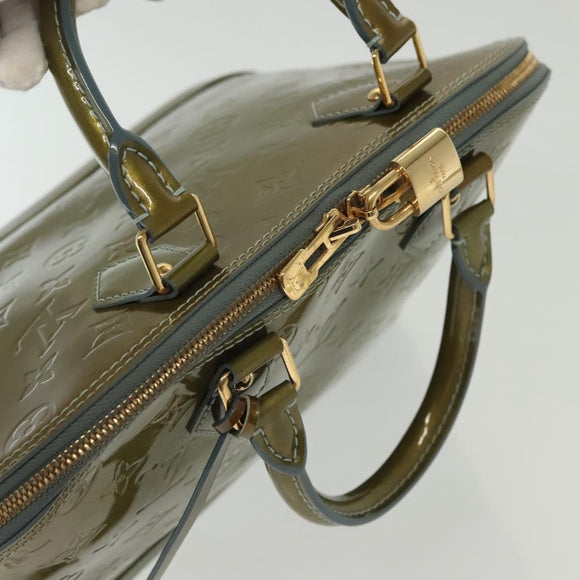 LOUIS VUITTON Monogram Vernis Alma PM Hand Bag Veil Olive M91582 LV Auth 139401