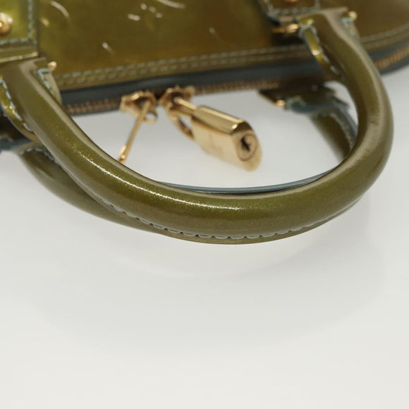 LOUIS VUITTON Monogram Vernis Alma PM Hand Bag Veil Olive M91582 LV Auth 139401