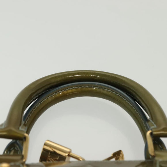 LOUIS VUITTON Monogram Vernis Alma PM Hand Bag Veil Olive M91582 LV Auth 139401