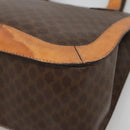 CELINE Macadam Canvas Tote Bag PVC Leather Brown Gold Auth 139407-14