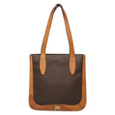 CELINE Macadam Canvas Tote Bag PVC Leather Brown Gold Auth 139407-13