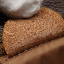 CELINE Macadam Canvas Tote Bag PVC Leather Brown Gold Auth 139407-12