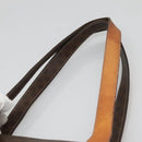 CELINE Macadam Canvas Tote Bag PVC Leather Brown Gold Auth 139407-8