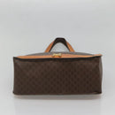 CELINE Macadam Canvas Tote Bag PVC Leather Brown Gold Auth 139407-5