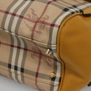 BURBERRY Nova Check Tote Bag PVC Beige Gold Auth 139408-12