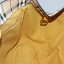 BURBERRY Nova Check Tote Bag PVC Beige Gold Auth 139408-16