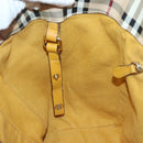 BURBERRY Nova Check Tote Bag PVC Beige Gold Auth 139408-17