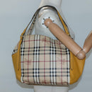 BURBERRY Nova Check Tote Bag PVC Beige Gold Auth 139408-22