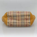 BURBERRY Nova Check Tote Bag PVC Beige Gold Auth 139408-9