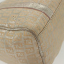 FENDI Zucchino Canvas Hand Bag Silver Gold Auth 139411-14