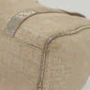 FENDI Zucchino Canvas Hand Bag Silver Gold Auth 139411-15