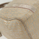 FENDI Zucchino Canvas Hand Bag Silver Gold Auth 139411-16