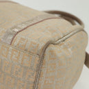 FENDI Zucchino Canvas Hand Bag Silver Gold Auth 139411-9