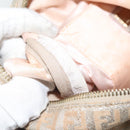 FENDI Zucchino Canvas Hand Bag Silver Gold Auth 139411-12