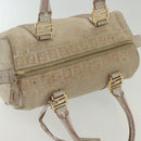 FENDI Zucchino Canvas Hand Bag Silver Gold Auth 139411-6