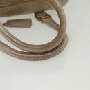 FENDI Zucchino Canvas Hand Bag Silver Gold Auth 139411-7