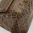 FENDI Zucchino Canvas Mamma Baguette Bag Coated Canvas Black Brown Auth 139412-9