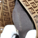 FENDI Zucchino Canvas Mamma Baguette Bag Coated Canvas Black Brown Auth 139412-12