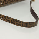 FENDI Zucchino Canvas Mamma Baguette Bag Coated Canvas Black Brown Auth 139412-7