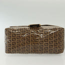 FENDI Zucchino Canvas Mamma Baguette Bag Coated Canvas Black Brown Auth 139412-5