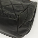 CHANEL Matelasse Chain Shoulder Bag Lamb Skin Black Gold CC Auth 139414-12