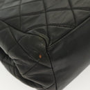 CHANEL Matelasse Chain Shoulder Bag Lamb Skin Black Gold CC Auth 139414-13