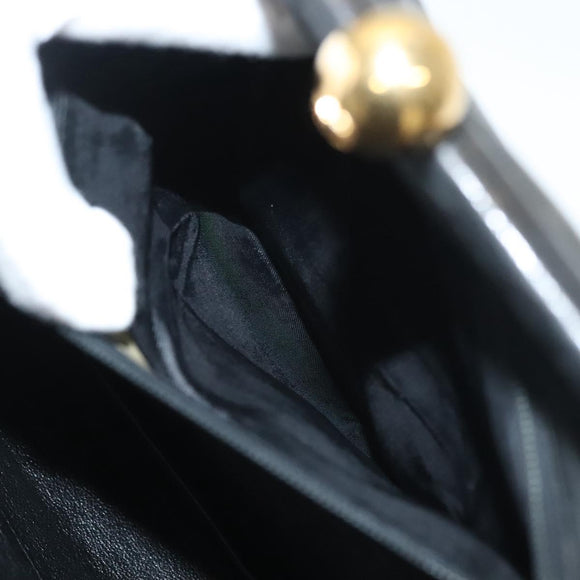 CHANEL Matelasse Chain Shoulder Bag Lamb Skin Black Gold CC Auth 139414