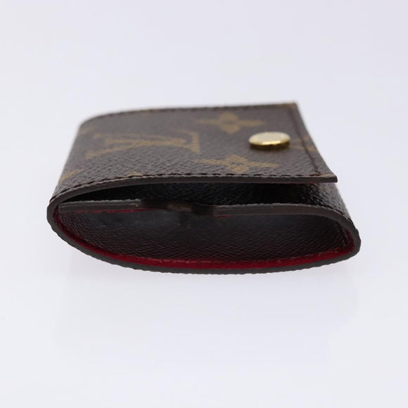 LOUIS VUITTON Monogram Etui Ektur Earphone case Fuchsia M61476 LV Auth 139432