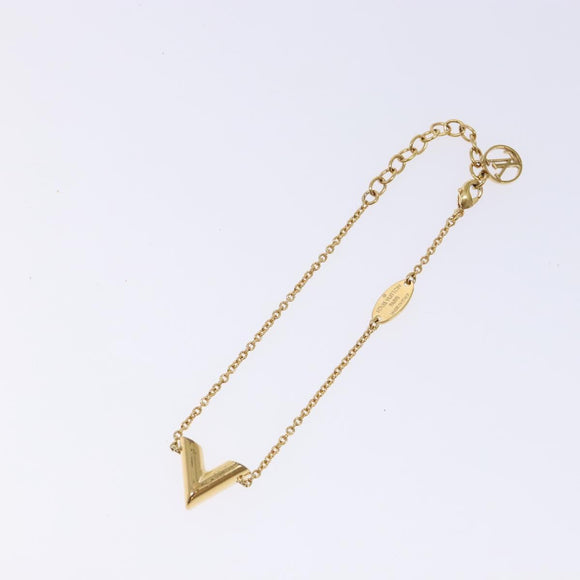 LOUIS VUITTON Essential V Bracelet Gold M61084 LV Auth 139434