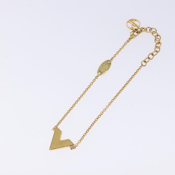 LOUIS VUITTON Essential V Bracelet Gold M61084 LV Auth 139434