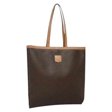 CELINE Macadam Canvas Tote Bag PVC Leather Brown Auth 139440