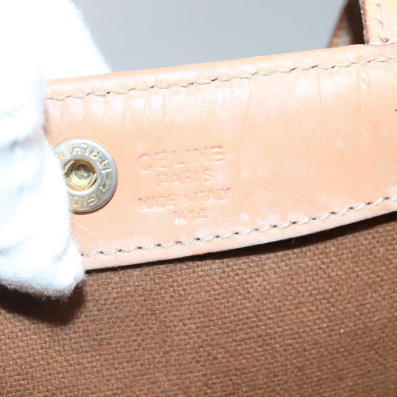 CELINE Macadam Canvas Tote Bag PVC Leather Brown Auth 139440