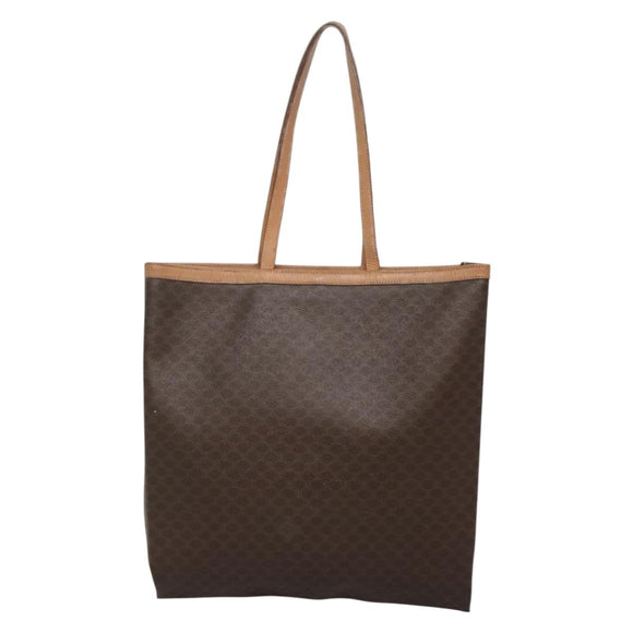 CELINE Macadam Canvas Tote Bag PVC Leather Brown Auth 139440