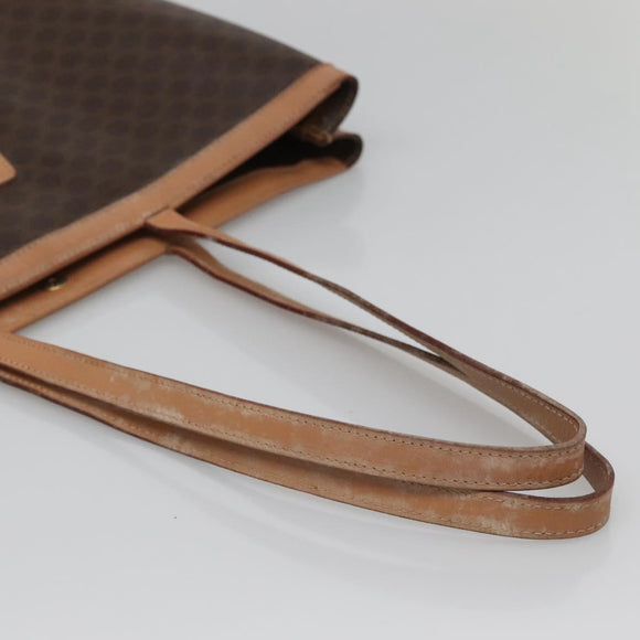 CELINE Macadam Canvas Tote Bag PVC Leather Brown Auth 139440