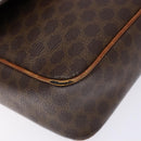 CELINE Macadam Canvas Shoulder Bag PVC Leather Brown Gold Auth 139442-15