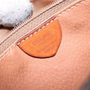 CELINE Macadam Canvas Shoulder Bag PVC Leather Brown Gold Auth 139442-12