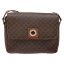 CELINE Macadam Canvas Shoulder Bag PVC Leather Brown Gold Auth 139442-13